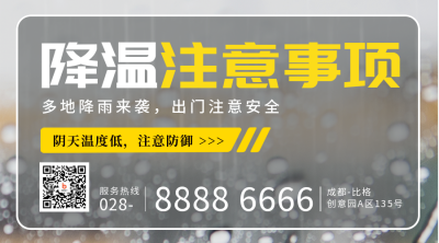 降雨降温提醒注意事项二维码 模板ID：45991