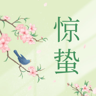 清新惊蛰节气公众号封面次图 模板ID：46589