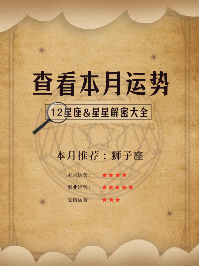 星座运势指南宣传小红书封面 模板ID:46923