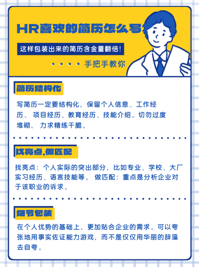 蓝色简历宣传小红书封面 模板ID:48101