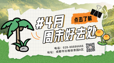 四月趣味旅游出行宣传二维码 模板ID:49022