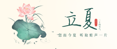 立夏传统节气宣传封面首图 模板ID:49064