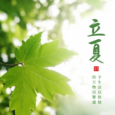 立夏实景方形海报 模板ID：49883