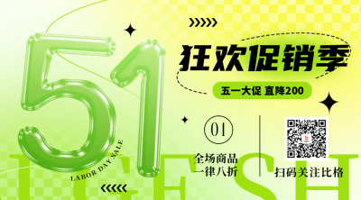 五一数字促销优惠活动二维码 模板ID：50193