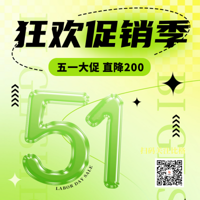五一数字促销优惠活动方形海报 模板ID：50192