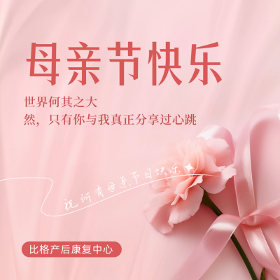 母亲节产后康复中心方形海报 模板ID：51198