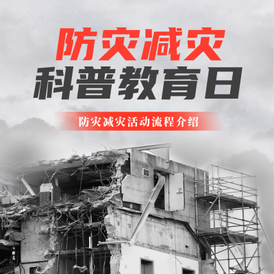 防灾减灾日科普宣传方形海报 模板ID：51239
