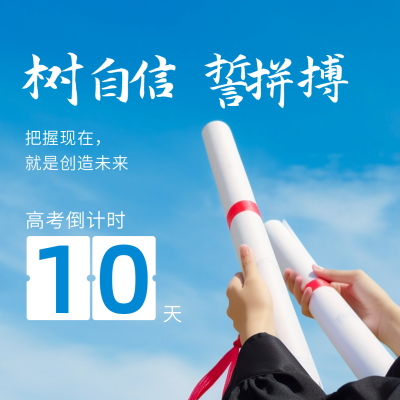 高考倒计时高考加油简约文艺日签二方形海报 模板ID：51397