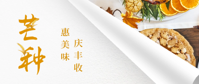 芒种餐饮促销活动公众号封面首图 模板ID：52387