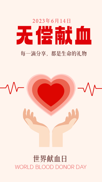 黄色简约风献血宣传手机海报 模板ID：52936