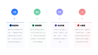 四项渐变并列对比图例 模板ID：54271