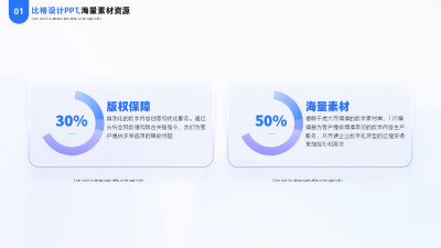 简约商务公司工作总结圆环渐变两项流程图PPT单页 模板ID：54180
