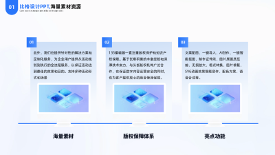 简约商务互联网科技企业三项并列PPT单页 模板ID：54173
