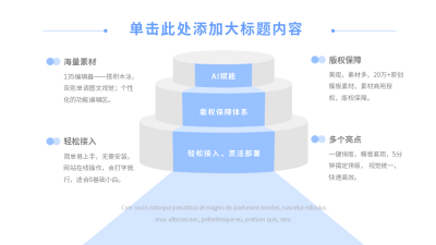 商务扁平圆柱形PPT单页 模板ID：54299