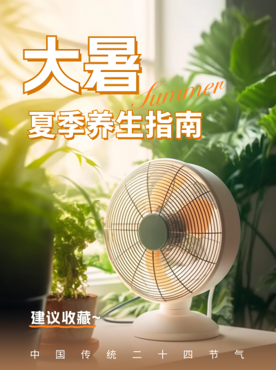 大暑养生指南小红书封面 模板ID:55222