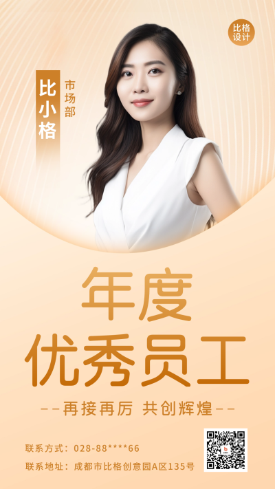 年度优秀员工人物表彰海报 模板ID：57803