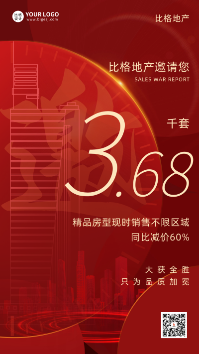 地产邀请函宣传推广海报 模板ID:60430