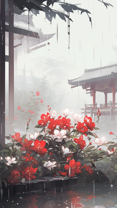 古典园林风景手机壁纸 模板ID：58891