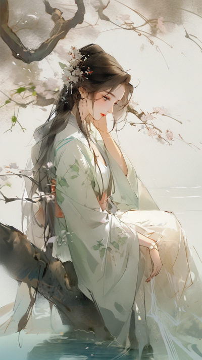 古风美女手机壁纸 模板ID：58888