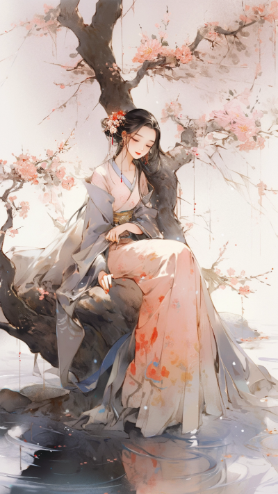 古风美女手机壁纸 模板ID：58890