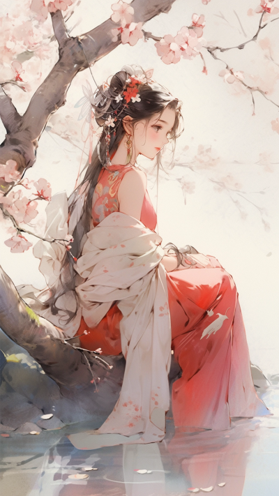 古风美女手机壁纸 模板ID：58889