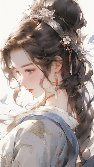 古风美女手机壁纸 模板ID：58887