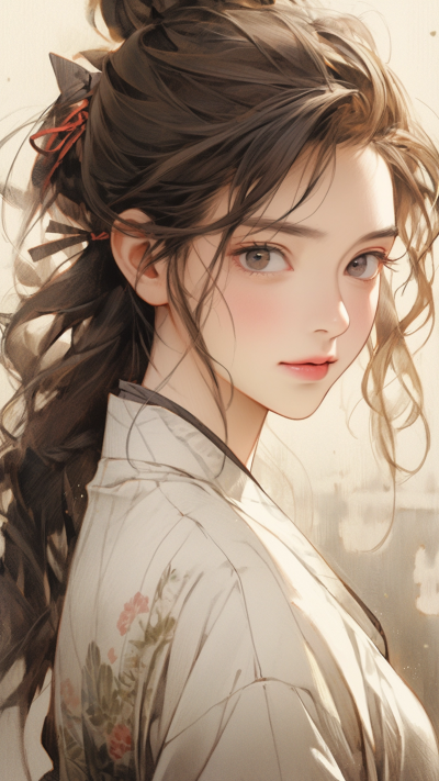 古风美女手机壁纸 模板ID：58880