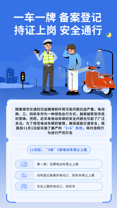 交通安全电动车宣传海报 模板ID:60739