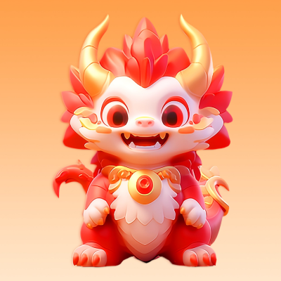 3D可爱龙头像 模板ID：62475