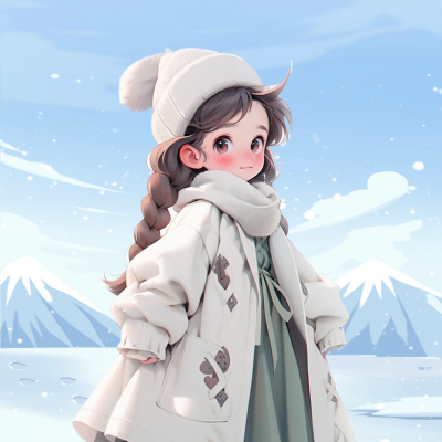 冬季小女孩头像 模板ID：62474