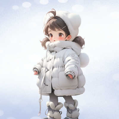 冬季可爱小女孩头像 模板ID：62473