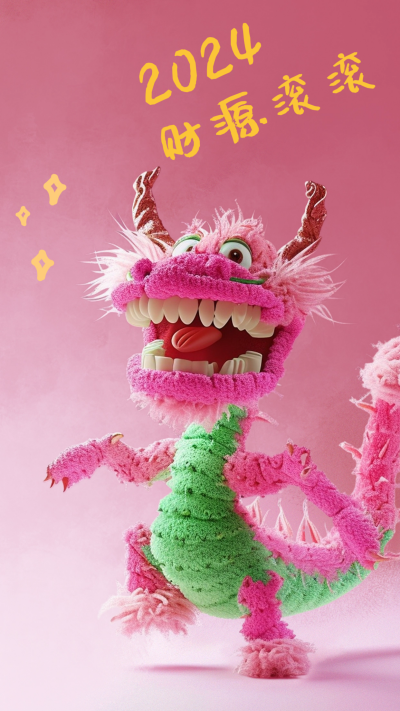 新年手绘祝福趣味手机壁纸 模板ID：62755