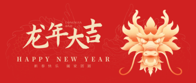 龙年喜庆祝福手绘封面首图 模板ID：62835