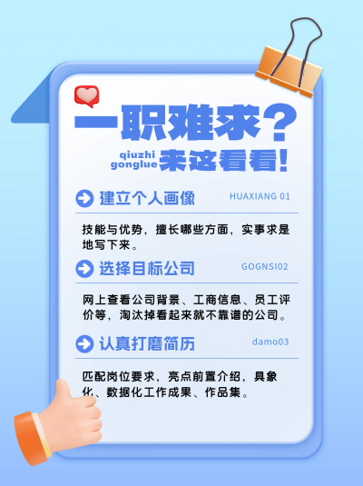 求职攻略小红书封面 模板ID:68594