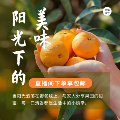 农产品助农直播实景方形海报 模板ID：63515