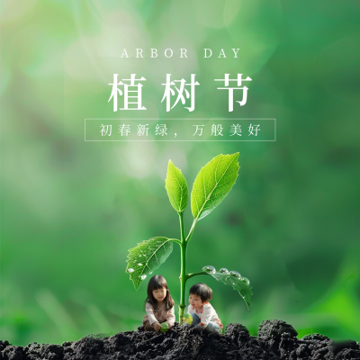 植树节活动实景方形海报 模板ID：63779