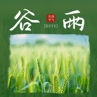谷雨节气实景日签公众号次图 模板ID：64587