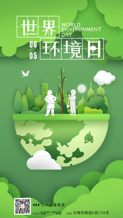 世界环境日宣传海报 模板ID:66188