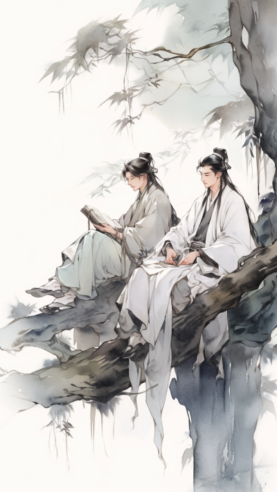 黑色中国风男生手机壁纸 模板ID：66215
