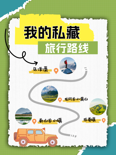 旅游路线小红书封面 模板ID：67324
