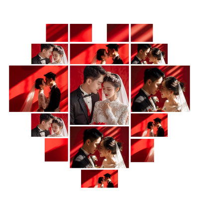 爱心婚礼照片拼图 模板ID:67382