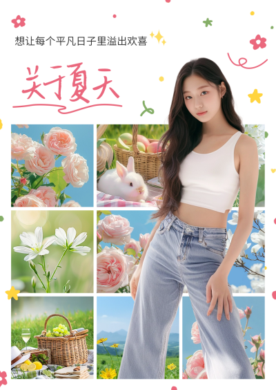 创意九宫格晒照拼图模板 模板ID:67489