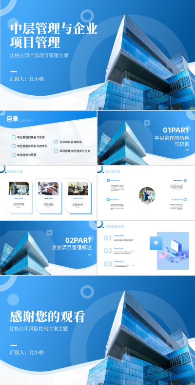 商务实景中层管理与企业项目管理PPT 模板ID:67880