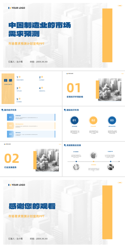 制造业市场需求预测PPT 模板ID:68121