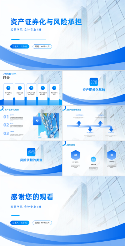 资产证券化风险分析PPT 模板ID：68183