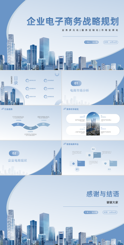 企业电子商务战略规划PPT 模板ID:68218