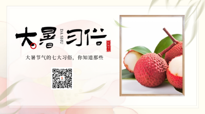 大暑习俗养生节气二维码 模板ID：68473