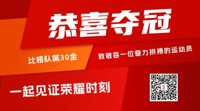 体育竞技比赛夺冠喜报宣传二维码 模板ID：69125