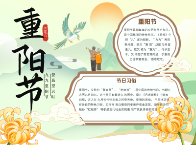 手绘中国风重阳节手抄报 模板ID:70860