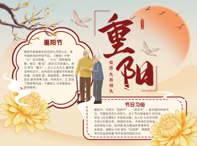 手绘风重阳节知识科普手抄报 模板ID:70858
